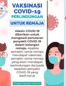 Vaksinasi COVID-19 Perlindungan Untuk Remaja